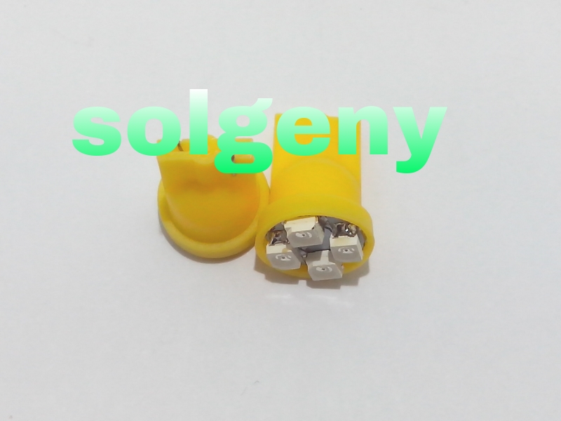 "1 Coppia" T10 W5W con 4 LED SMD GIALLO "1 Coppia" T10 W5W con 4 LED SMD GIALLO